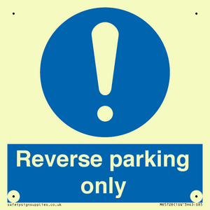 MR5728: Reverse parking only Mandatory Sign