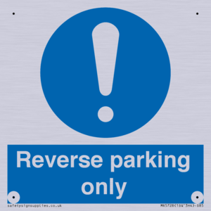 MR5728: Reverse parking only Mandatory Sign