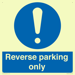 MR5728: Reverse parking only Mandatory Sign