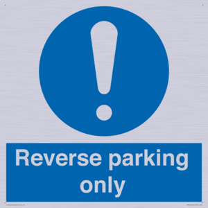 MR5728: Reverse parking only Mandatory Sign