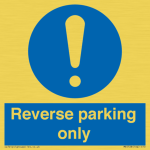 MR5728: Reverse parking only Mandatory Sign