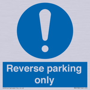 MR5728: Reverse parking only Mandatory Sign