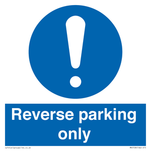 MR5728: Reverse parking only Mandatory Sign