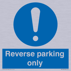 MR5728: Reverse parking only Mandatory Sign