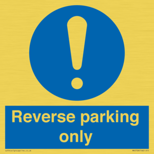 MR5728: Reverse parking only Mandatory Sign
