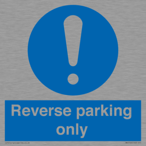 MR5728: Reverse parking only Mandatory Sign