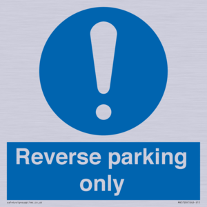 MR5728: Reverse parking only Mandatory Sign