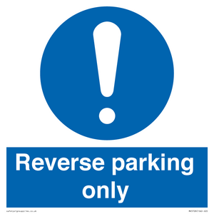 MR5728: Reverse parking only Mandatory Sign