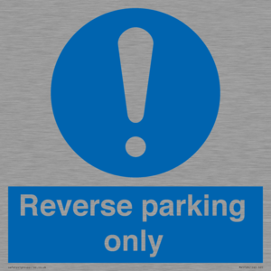 MR5728: Reverse parking only Mandatory Sign