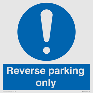 MR5728: Reverse parking only Mandatory Sign