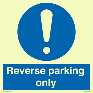 MR5728: Reverse parking only Mandatory Sign
