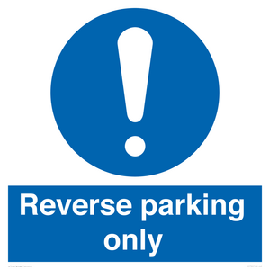 MR5728: Reverse parking only Mandatory Sign