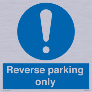 MR5728: Reverse parking only Mandatory Sign
