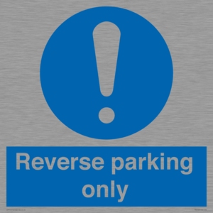 MR5728: Reverse parking only Mandatory Sign