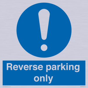 MR5728: Reverse parking only Mandatory Sign