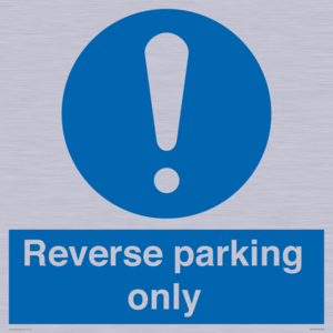 MR5728: Reverse parking only Mandatory Sign