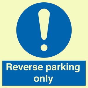 MR5728: Reverse parking only Mandatory Sign