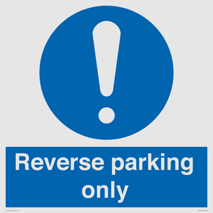 MR5728: Reverse parking only Mandatory Sign