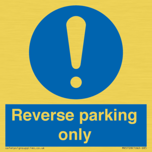 MR5728: Reverse parking only Mandatory Sign