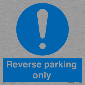 MR5728: Reverse parking only Mandatory Sign