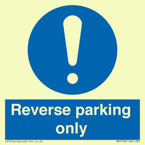 MR5728: Reverse parking only Mandatory Sign