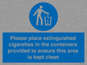 MS7899: Please place extinguished cigarettes in the containers provided to ensure this area is kept clean