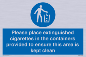 MS7899: Please place extinguished cigarettes in the containers provided to ensure this area is kept clean