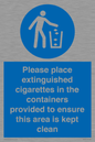 MS7899: Please place extinguished cigarettes in the containers provided to ensure this area is kept clean