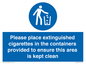 MS7899: Please place extinguished cigarettes in the containers provided to ensure this area is kept clean