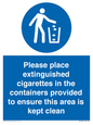 MS7899: Please place extinguished cigarettes in the containers provided to ensure this area is kept clean