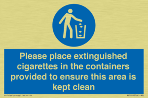 MS7899: Please place extinguished cigarettes in the containers provided to ensure this area is kept clean