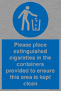 MS7899: Please place extinguished cigarettes in the containers provided to ensure this area is kept clean
