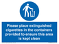 MS7899: Please place extinguished cigarettes in the containers provided to ensure this area is kept clean