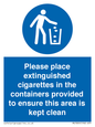 MS7899: Please place extinguished cigarettes in the containers provided to ensure this area is kept clean