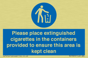 MS7899: Please place extinguished cigarettes in the containers provided to ensure this area is kept clean