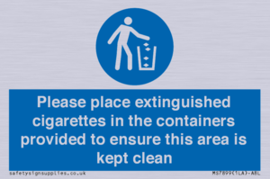 MS7899: Please place extinguished cigarettes in the containers provided to ensure this area is kept clean