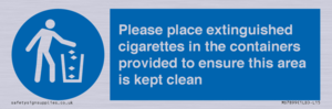 MS7899: Please place extinguished cigarettes in the containers provided to ensure this area is kept clean