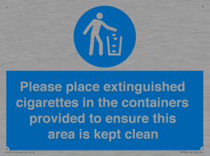 MS7899: Please place extinguished cigarettes in the containers provided to ensure this area is kept clean