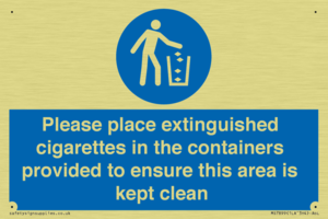 MS7899: Please place extinguished cigarettes in the containers provided to ensure this area is kept clean