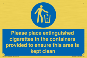 MS7899: Please place extinguished cigarettes in the containers provided to ensure this area is kept clean
