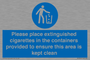 MS7899: Please place extinguished cigarettes in the containers provided to ensure this area is kept clean
