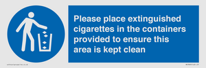 MS7899: Please place extinguished cigarettes in the containers provided to ensure this area is kept clean
