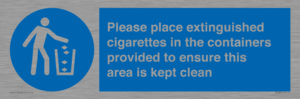 MS7899: Please place extinguished cigarettes in the containers provided to ensure this area is kept clean