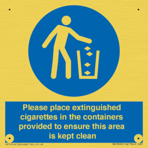 MS7899: Please place extinguished cigarettes in the containers provided to ensure this area is kept clean