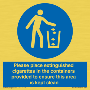 MS7899: Please place extinguished cigarettes in the containers provided to ensure this area is kept clean