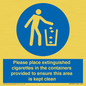 MS7899: Please place extinguished cigarettes in the containers provided to ensure this area is kept clean