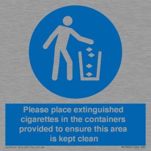 MS7899: Please place extinguished cigarettes in the containers provided to ensure this area is kept clean