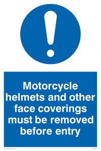 MU603: Face covering helmets removed