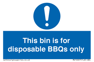 MV10007: This bin is for disposable BBQs only