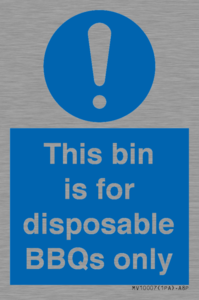 MV10007: This bin is for disposable BBQs only